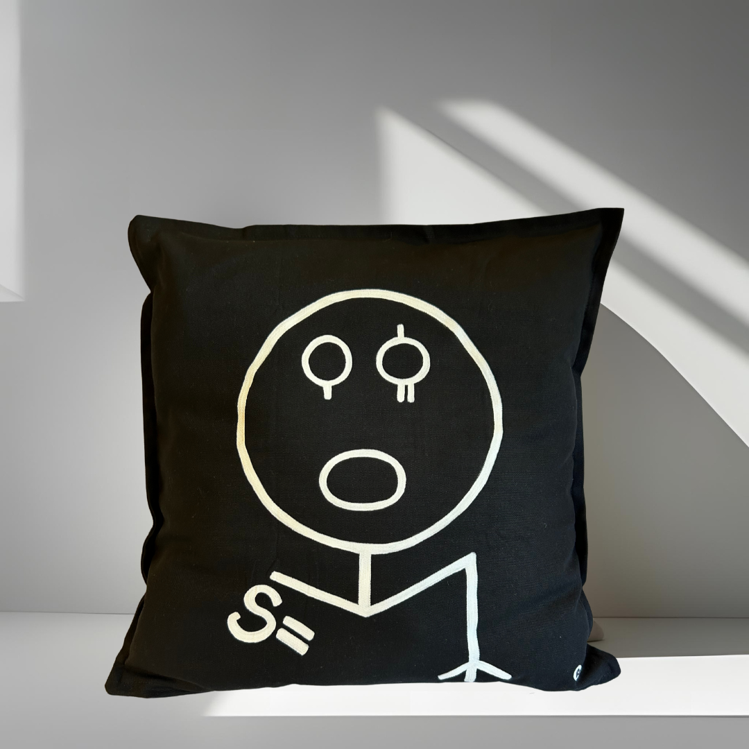 Coussin Lignes Sacrées - Noir