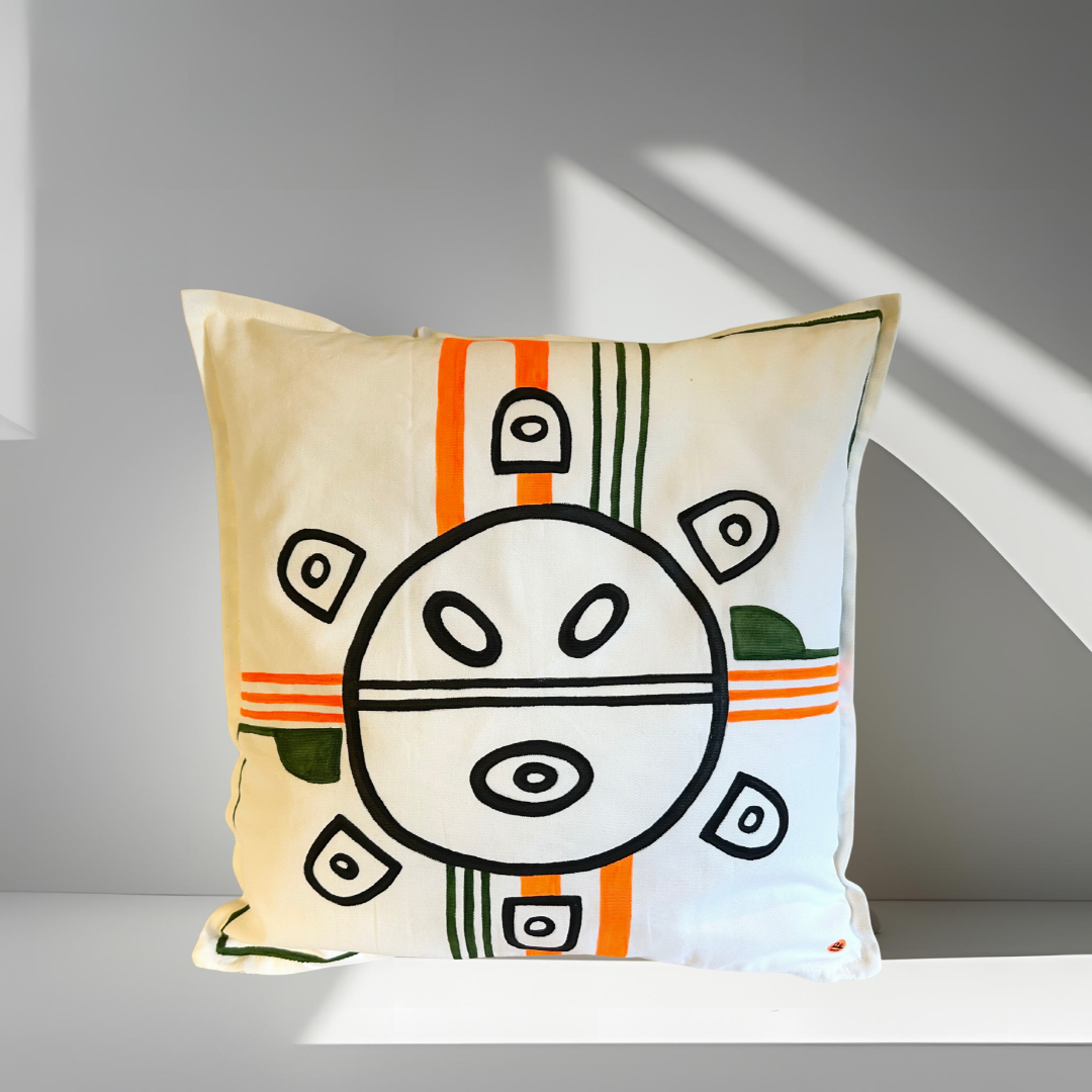 Coussin Lignes Sacrées - Blanc