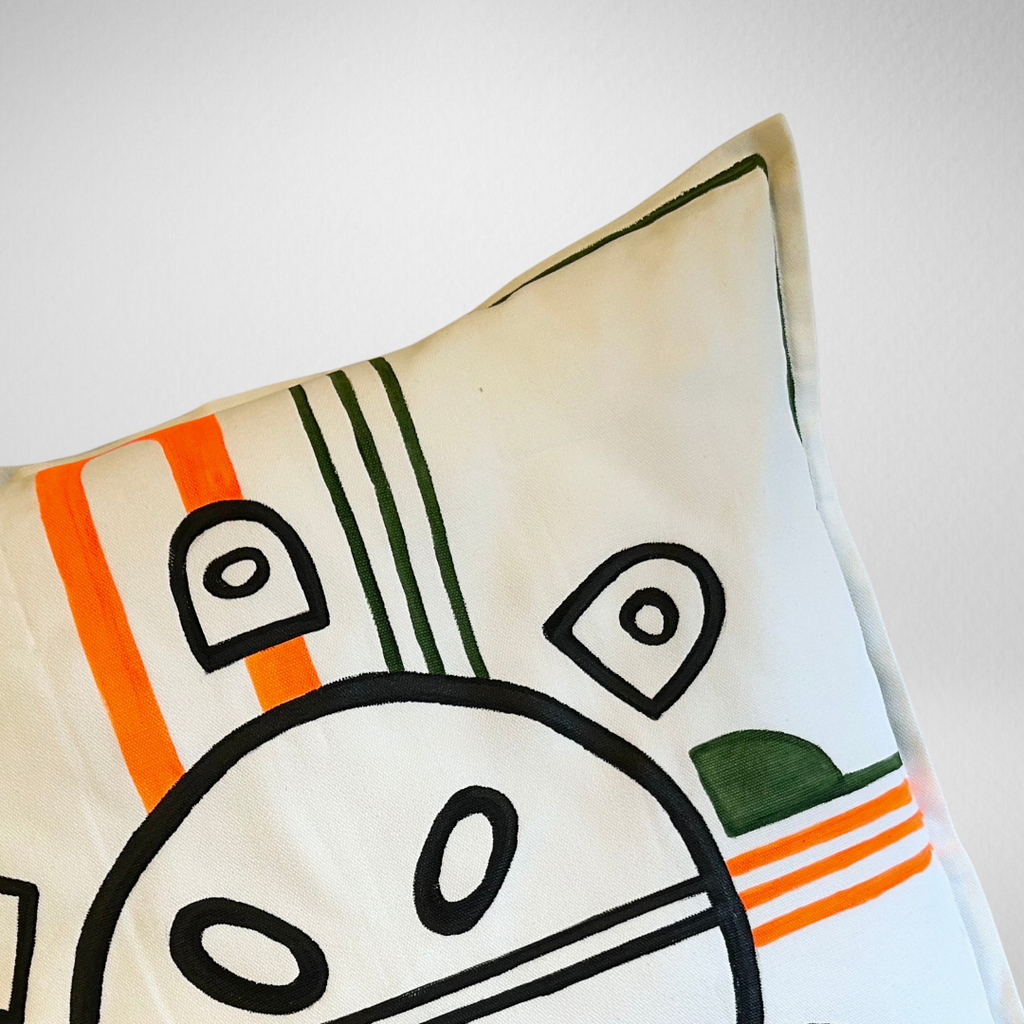 Coussin Lignes Sacrées - Blanc