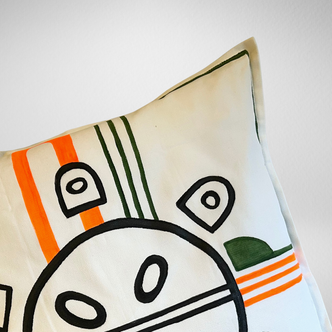 Coussin Lignes Sacrées - Blanc