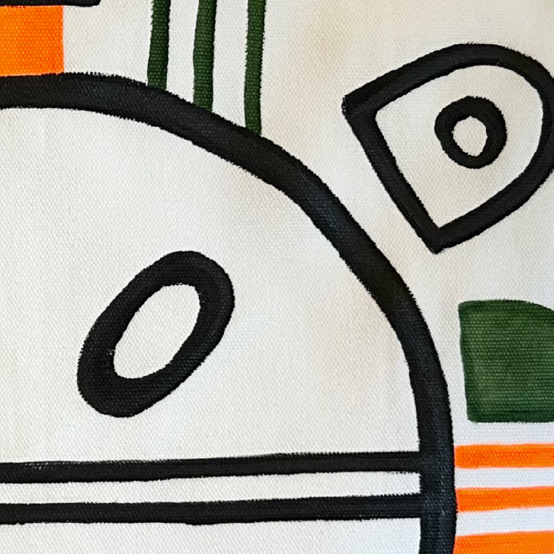 Coussin Lignes Sacrées - Blanc