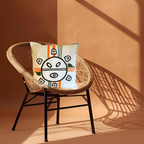 Coussin Lignes Sacrées - Blanc