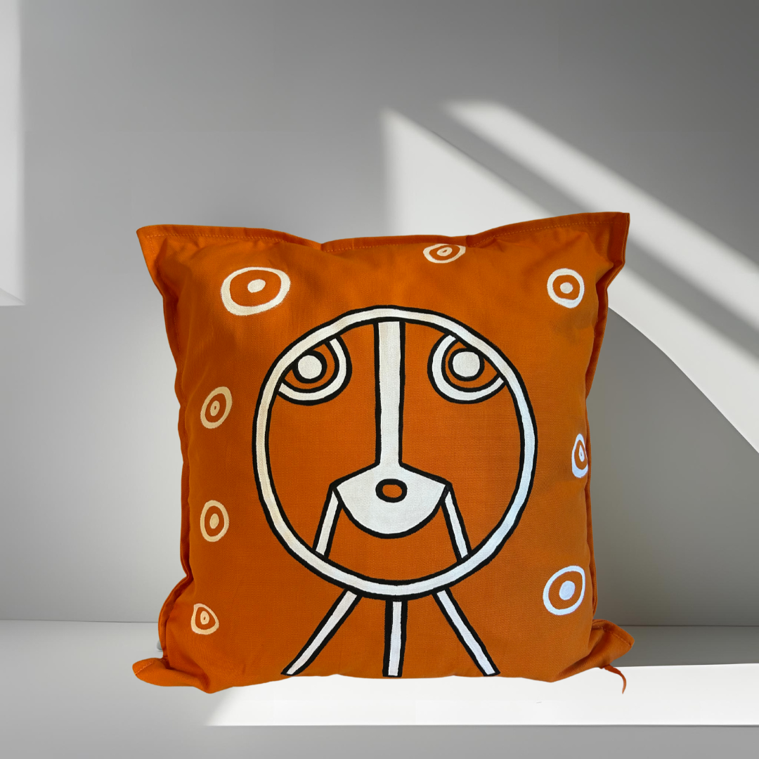 Coussin Lignes Sacrées - Orange