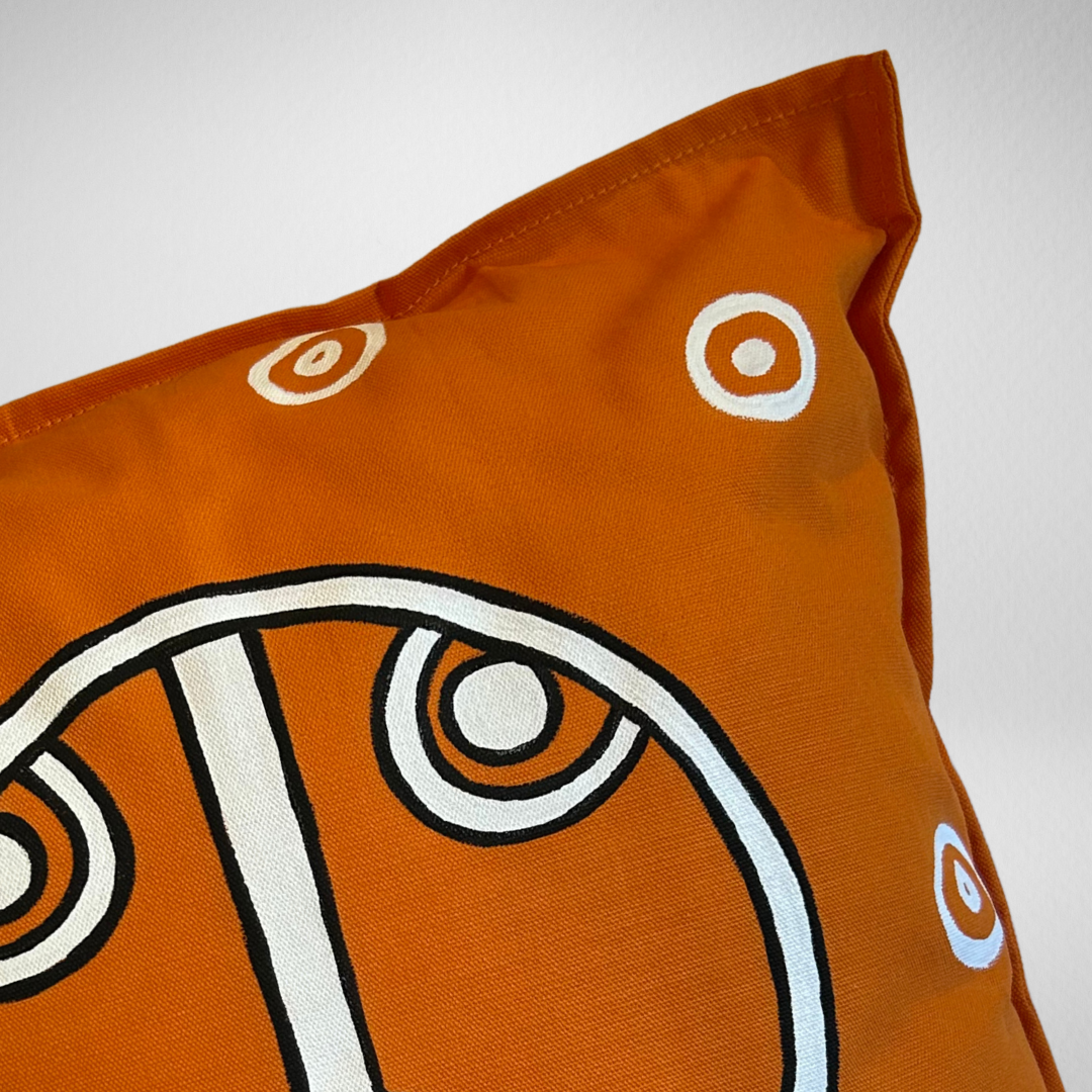 Coussin Lignes Sacrées - Orange