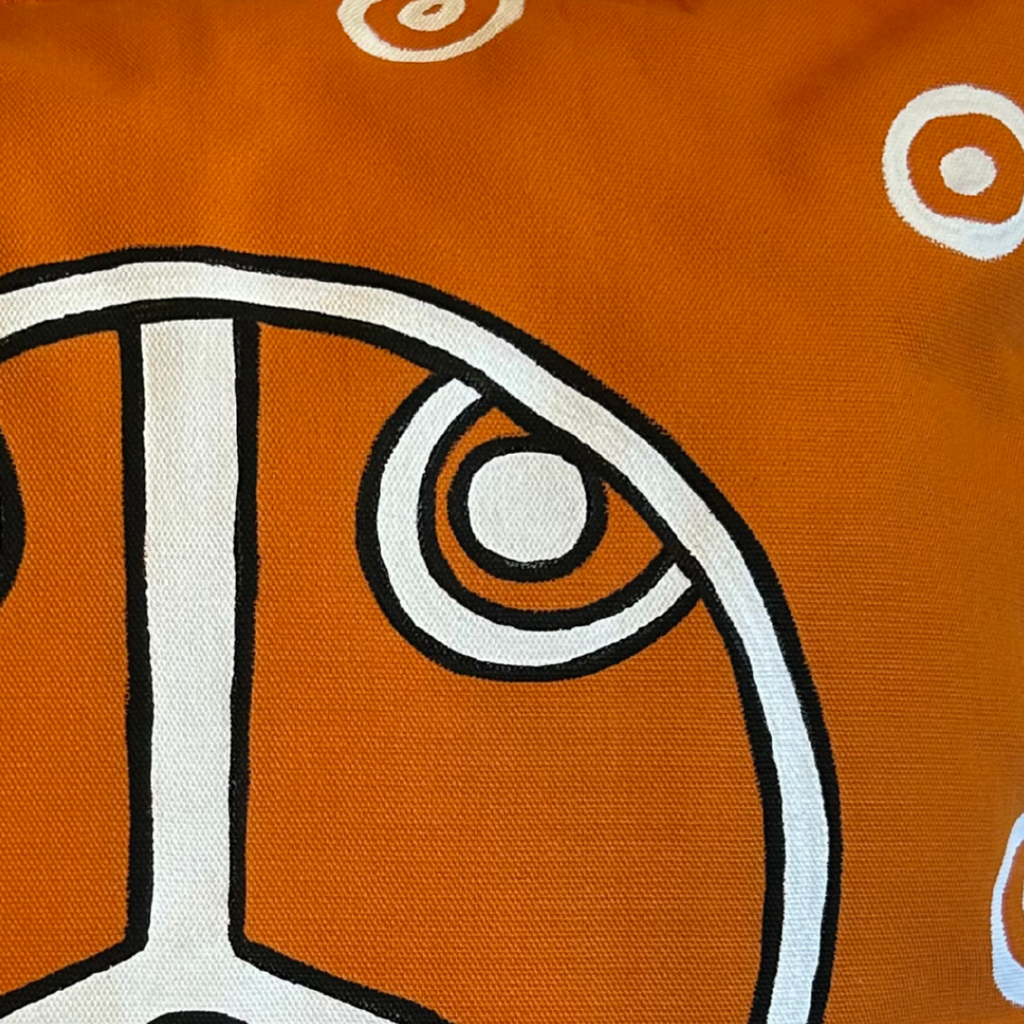 Coussin Lignes Sacrées - Orange