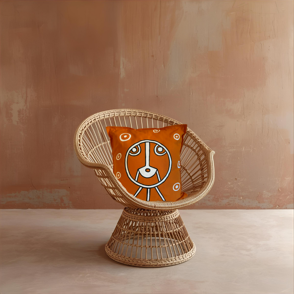 Coussin Lignes Sacrées - Orange