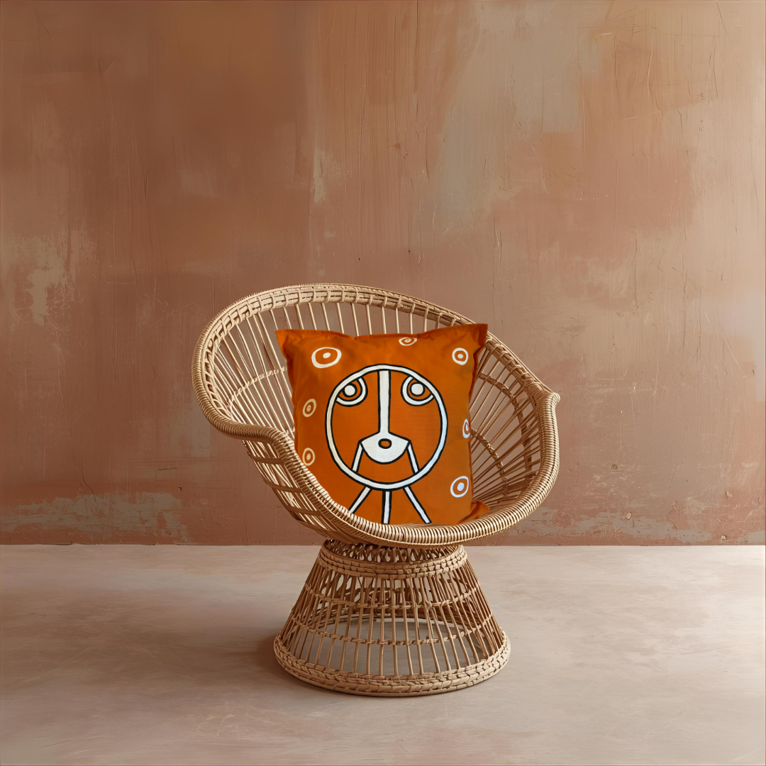 Coussin Lignes Sacrées - Orange