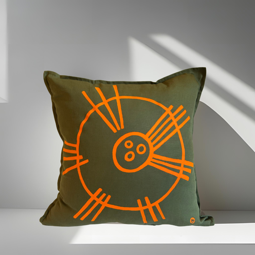 Coussin Lignes Sacrées - Vert