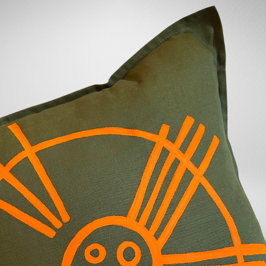 Coussin Lignes Sacrées - Vert