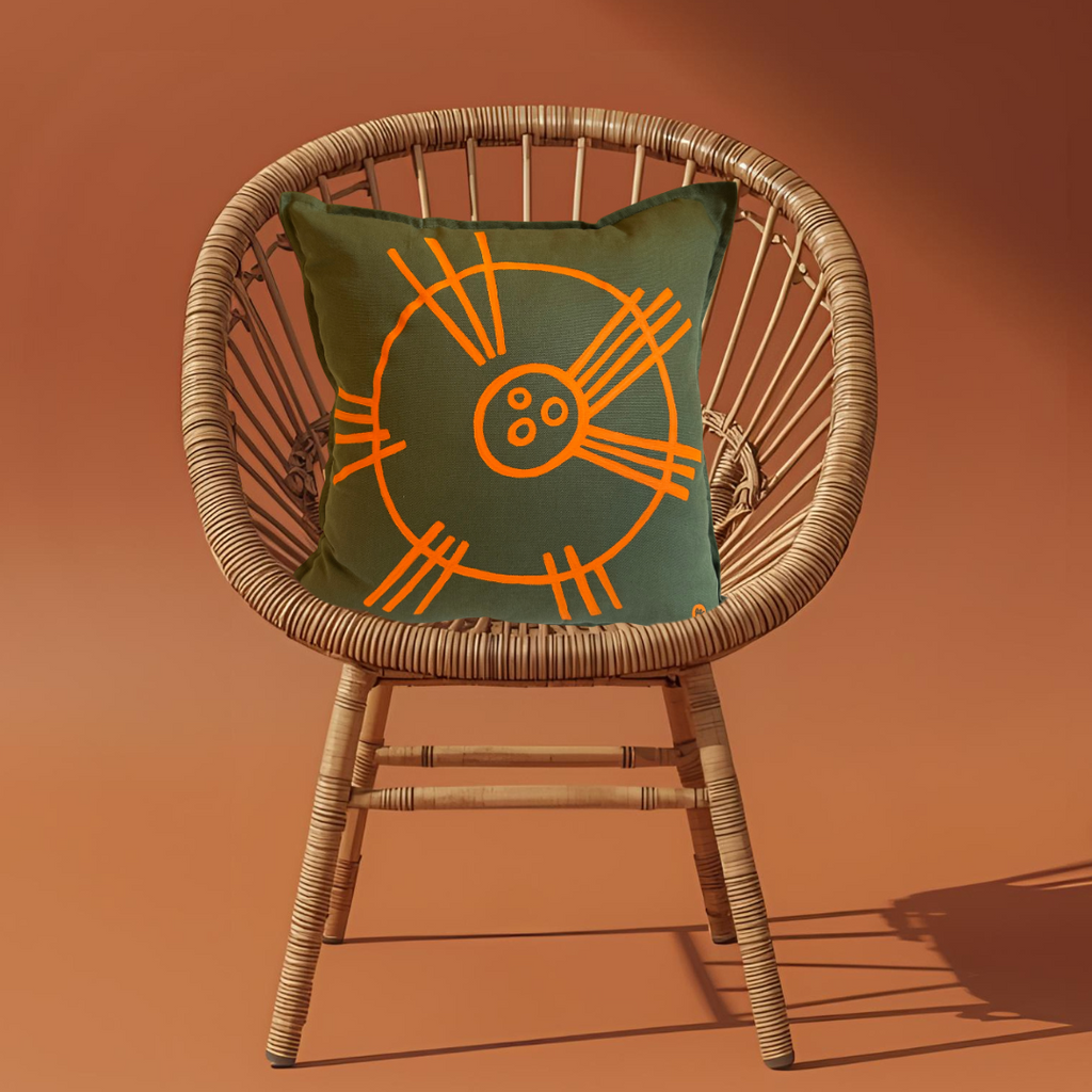 Coussin Lignes Sacrées - Vert