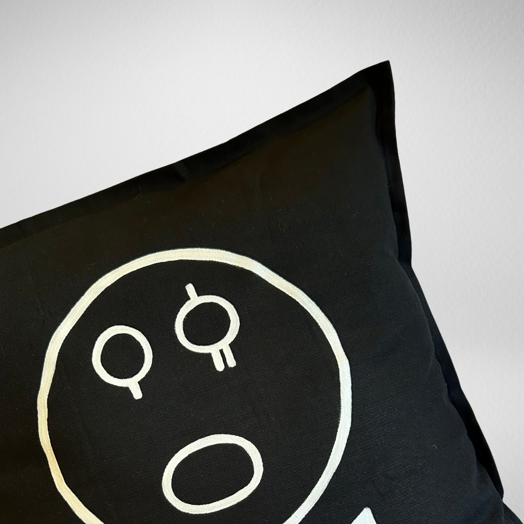 Coussin Lignes Sacrées - Noir