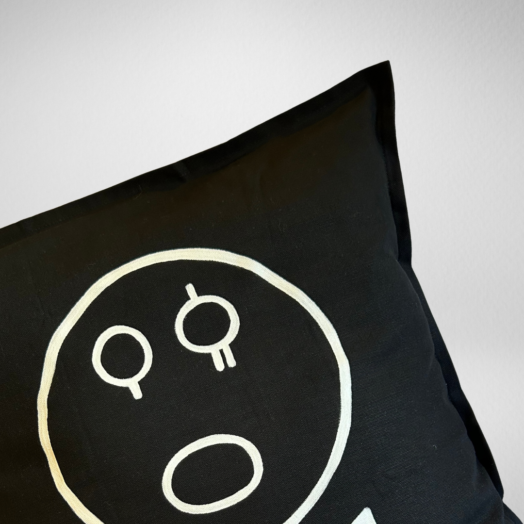 Coussin Lignes Sacrées - Noir