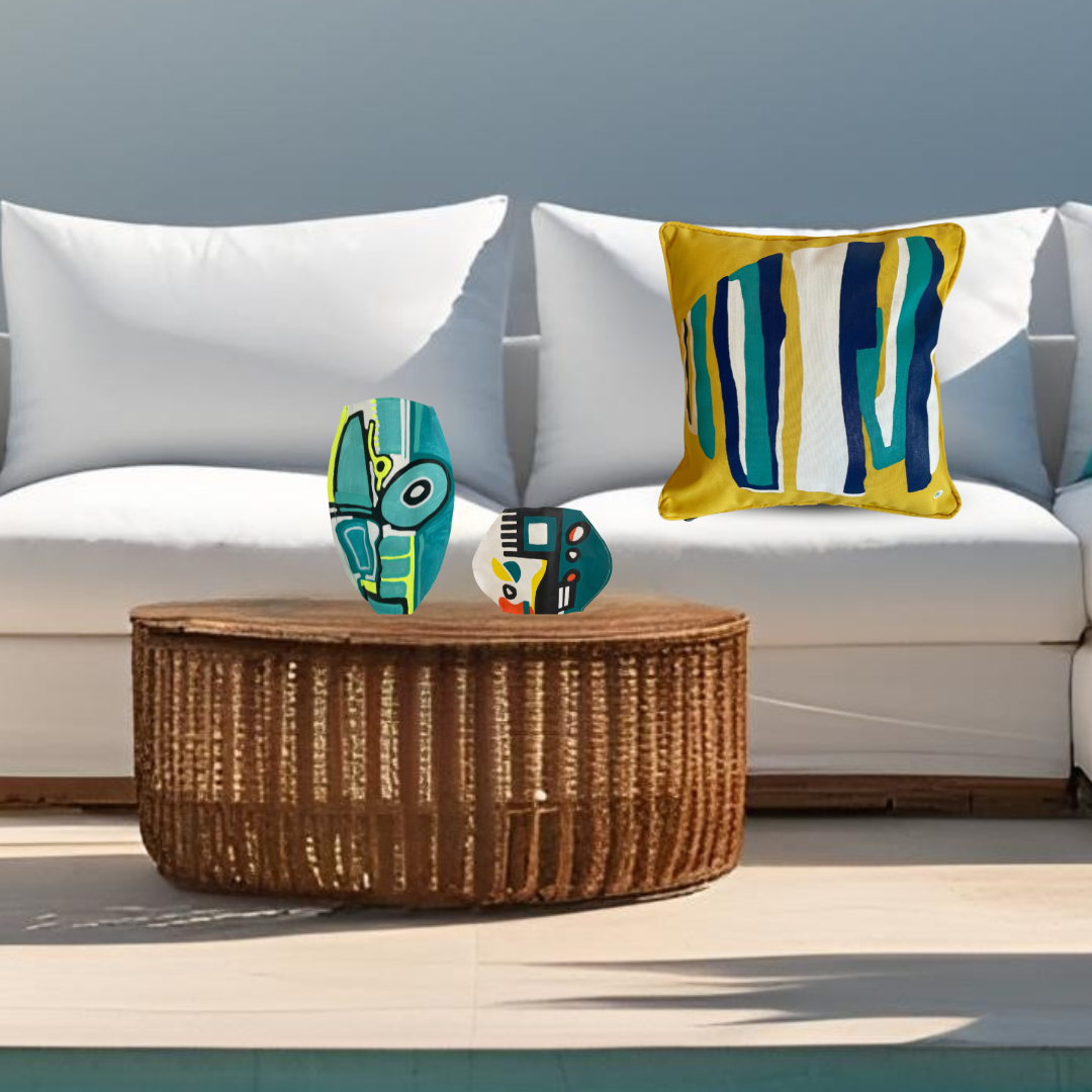 Coussin Filibo Menthe Fraiche - Jaune