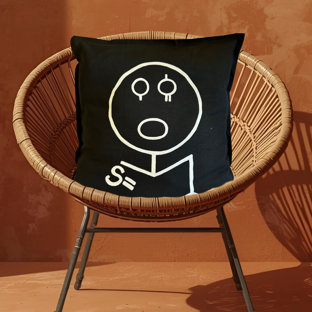 Coussin Lignes Sacrées - Noir