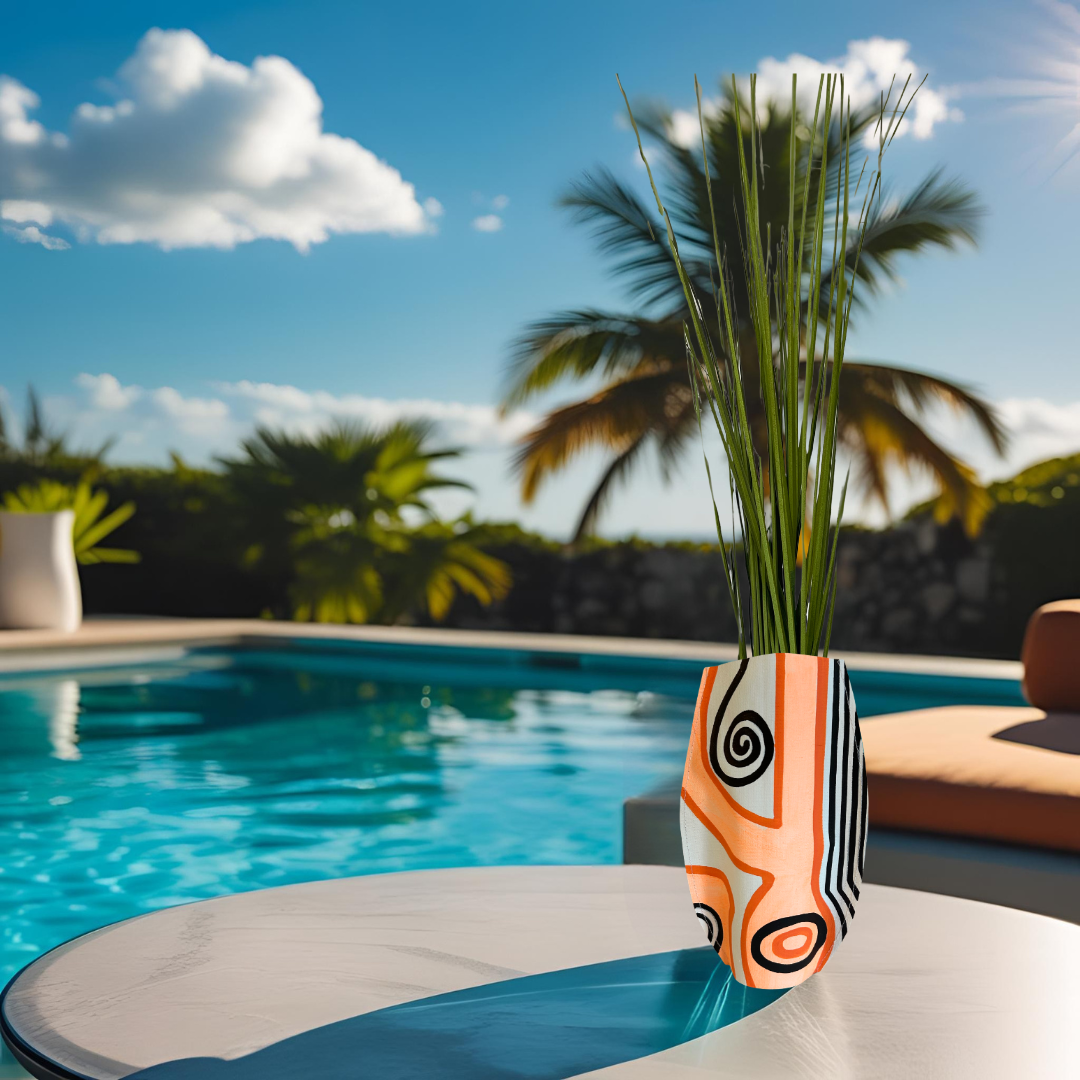 Vase Lignes Sacrées - Orange