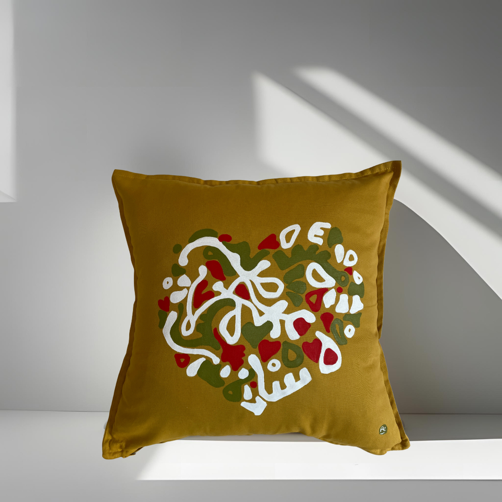 Coussin Bar à crotons Ti cœur - Jaune