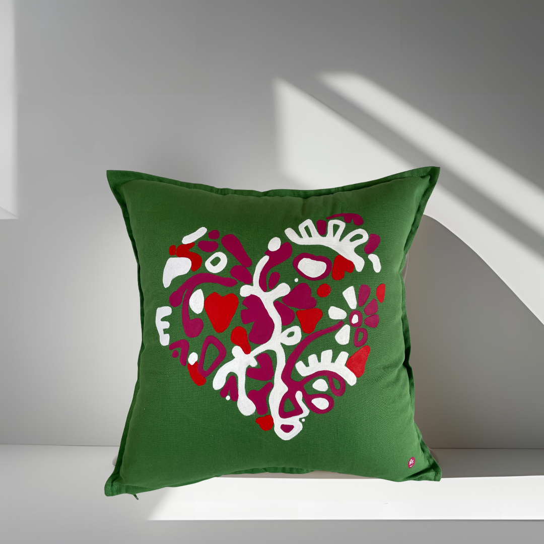 Coussin Bar à crotons Ti cœur - Vert