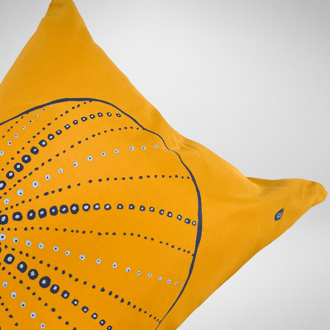 Coussin Bod lanmè Echinoza - Jaune